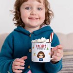 Personalised Jingle Bell Gingerbread Cartoon Character 11oz Silver Rim Enamel Mug with Name Birthday Christmas Gift for Boys Girls