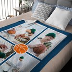 Personalisierte Multi-Color Baseball Football Golf Soft Throw Decke mit 4 Fotos Geburtstag Home Decor Geschenk für Sportliebhaber