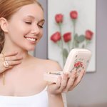 Personnalisé 1-8 Family Birth Flower Bouquet Portable Leather Name Jewelry Box with Mirror Travel Accessories Birthday Gift for Women