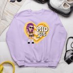 Personnalisé Grand Sis Mid Sis Lil Sis Y2K Heart Cartoon Girl T-shirt Sweatshirt Hoodie with Name Birthday Friendship Gift for Besties Women