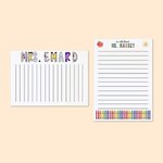 Crayon de couleur personnalisé Nom de la pomme 40 pages A4 Blocs-notes lignés détachables Liste de tâches pour le bureau Travail Écriture Appréciation