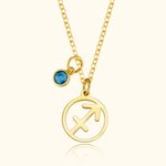 Personalised Zodiac Constellation Birthstone Necklace Birthday Gift for Women