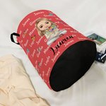 Gepersonaliseerde Cartoon Karakter Geboorte Bloemen Boeket Grote Waterdichte Wasserij Opbergmand met Naam en Handvat Verjaardag Kerstcadeau voor Vrouw