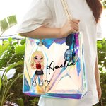 Sac à Main Imperméable Personnalisé avec Dessin et Nom Style Y2K Néon Laser Cadeau Anniversaire Mariage pour Femme Fille