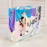 Sac à Main Imperméable Personnalisé avec Dessin et Nom Style Y2K Néon Laser Cadeau Anniversaire Mariage pour Femme Fille