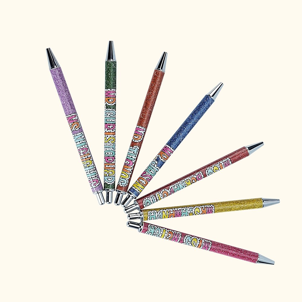 Stylo à bille rétractable personnalisé avec nom Cadeau d'anniversaire pour enseignant Étudiant