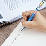 Personalised Colorful Glitter Dalmatian Dots Retractable Ballpoint Pen with Name Birthday Appreciation Gift for Teacher Student