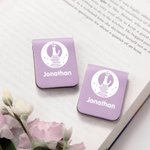 Personalised Book Castle Wave Night View Magnetic Leather Bookmark Clip with Name School Office Stationery Supplies Birthday Gift for Bookworms Kids