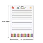 Crayon de couleur personnalisé Nom de la pomme 40 pages A4 Blocs-notes lignés détachables Liste de tâches pour le bureau Travail Écriture Appréciation