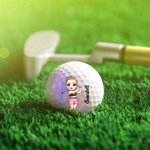 Personalisierter Doppelseitiger Cartoon-Charakter Golfball mit Namen Weihnachten Geburtstag Vatertag Geschenk für Golfer Golfliebhaber