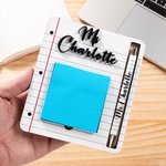 Personalisierte Bleistift Buntstift Notebook Zusammensetzung Buch Haftnotiz hölzernen Halter mit Stift und Stift Steckplatz Anerkennung Geschenk für L