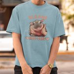 Personalized Love Heart Starlight Cute Moo Deng Baby Hippo Unisex T-shirt Sweatshirt with Name Birthday Gift for Moo Deng Fans Lovers