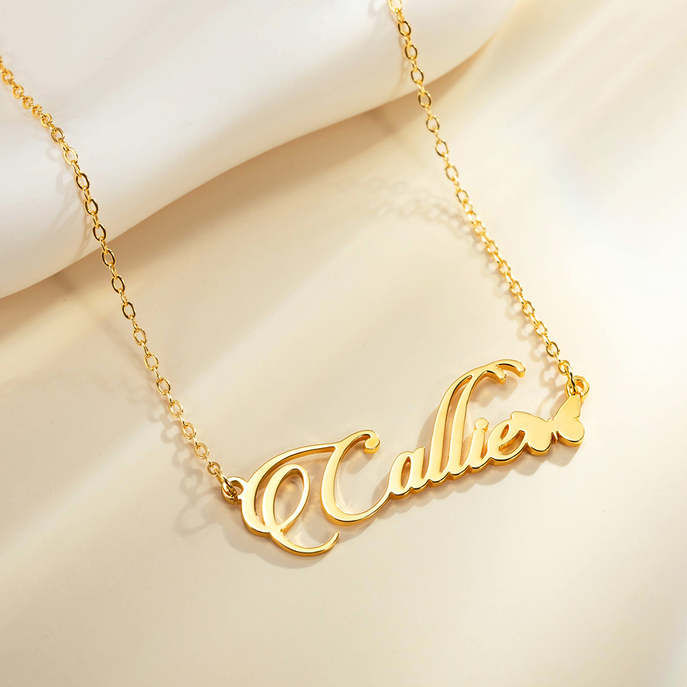 Collier Papillon Personnalisé Cadeau d'Anniversaire de Saint Valentin pour Femmes et Filles
