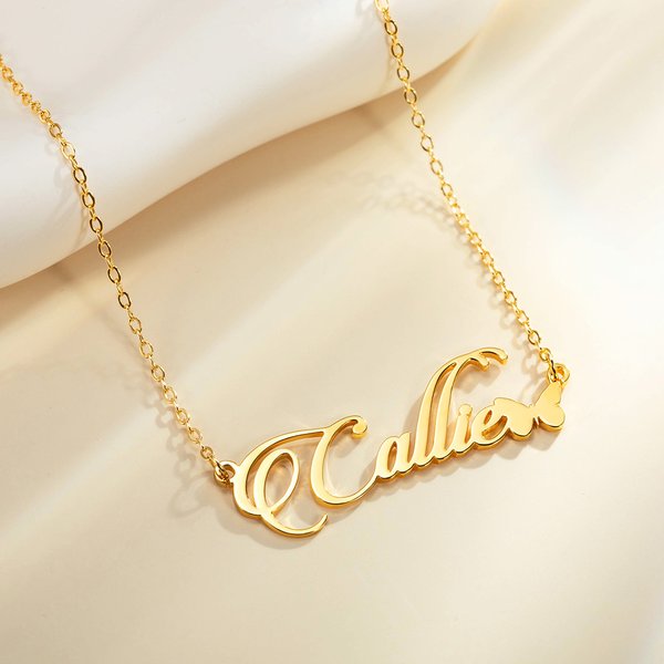 Personalisierte zierliche Schmetterling Name Pendnat Halskette Valentinstag Geburtstag Jahrestag Geschenk für Frauen Mädchen