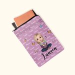 Personalised Butterfly Cartoon Character Bouquet Book Sleeve Cover with 1-8 Names Birthday Christmas Gift for Women Book Bookworm