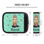 Personalized Birth Flower Cartoon Character Luggage Handle Wraps with Name Set of 2 Travel Accessories Birthday Gift for Travel Lovers