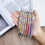 Personalised Colorful Glitter Dalmatian Dots Retractable Ballpoint Pen with Name Birthday Appreciation Gift for Teacher Student