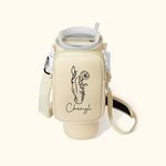 Personalised Line Birth Flower Horse Water Bottle Carrier Bag with Name Pouch and Strap Accessories for 40oz Stanley Birthday Gift for Women