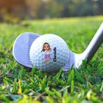 Personalisierter Doppelseitiger Cartoon-Charakter Golfball mit Namen Weihnachten Geburtstag Vatertag Geschenk für Golfer Golfliebhaber