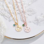 Personalised Zodiac Constellation Birthstone Necklace Birthday Gift for Women
