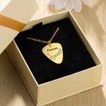 Personalizada Grabado Nota Símbolo Guitar Pick Colgante Collar con Nombre Dainty Música Joyería Cumpleaños Regalo para Guitarristas Amantes