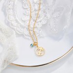 Personalised Zodiac Constellation Birthstone Necklace Birthday Gift for Women