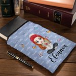 Personalised Butterfly Cartoon Character Bouquet Book Sleeve Cover with 1-8 Names Birthday Christmas Gift for Women Book Bookworm
