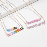 Personalized Colorful 3D Enamel Bubble Letter Name Necklace Dainty Jewelry Anniversary Birthday Gift for Women