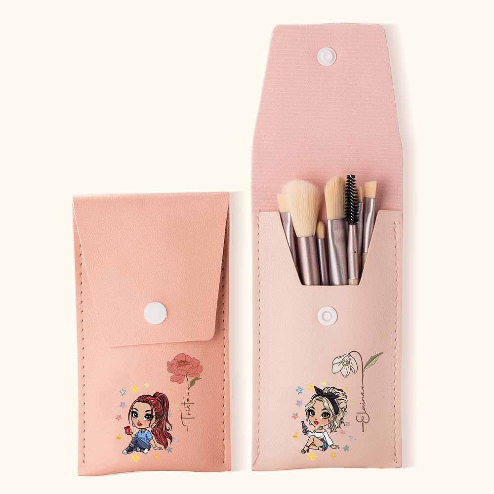 Set de pinceaux de maquillage personnalisé avec nom et 8 pinceaux de maquillage Cadeau d'anniversaire pour les femmes et les filles