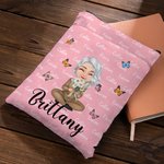 Personalised Butterfly Cartoon Character Bouquet Book Sleeve Cover with 1-8 Names Birthday Christmas Gift for Women Book Bookworm