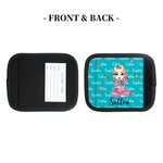 Personalized Birth Flower Cartoon Character Luggage Handle Wraps with Name Set of 2 Travel Accessories Birthday Gift for Travel Lovers