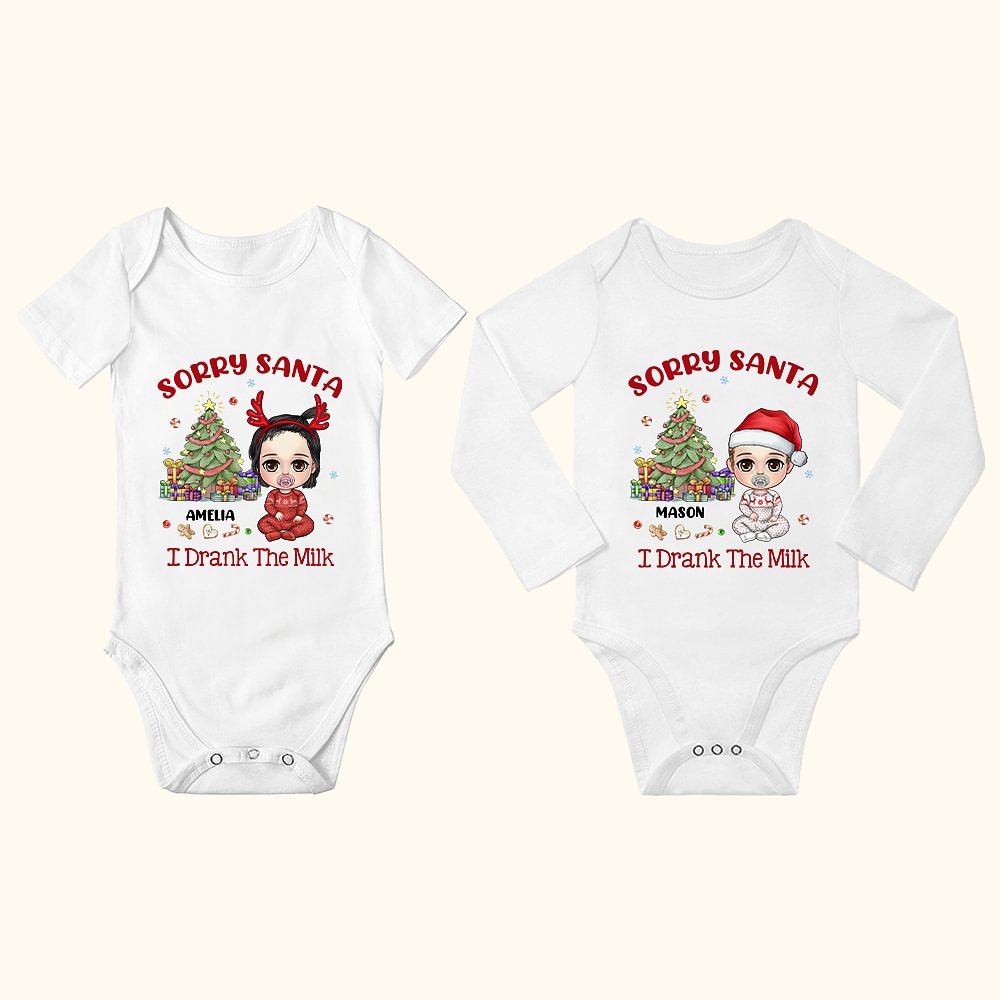 Body de bébé en coton avec nom Cadeau de douche de Noël pour bébé