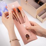 Set de pinceaux de maquillage personnalisé avec nom et 8 pinceaux de maquillage Cadeau d'anniversaire pour les femmes et les filles