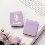 Personalized Floral Snake Magnetic Leather Bookmark Clip with Name Reading Stationery Supplies Birthday Gift for Bookworms Snake Lovers