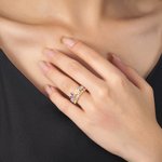 Personligt Dainty Stapelbar Blommig Fjäril Öppen Ring med Födelsesten Födelsedagspresent för Kvinnor