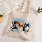 Personalisierte Haustier Foto wiederverwendbare große Canvas Tragetasche Geschenk für Tierliebhaber