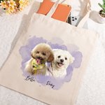 Personalisierte Haustier Foto wiederverwendbare große Canvas Tragetasche Geschenk für Tierliebhaber