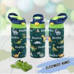 Personalised Watercolor Animal Series 12oz Kid Water Bottle with Name Birthday Christmas Gift for Girls Boys