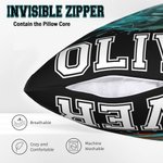 Personalized Flaming Basketball Football Sports Ball Design Soft Throw Pillow Cover with Name Number Birthday Match Day Gift for Ball Games Lovers