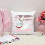 Personalized Pet Photo Throw Pillow Cover with Name Memorial Sympathy Gift for Cat Dog Lovers