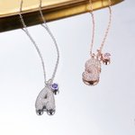 Personalised Pave Zircon 3D Puff Letter Initial Pendant Necklace with Birthstone Dainty Jewellery Birthday Anniversary Gift for Women