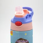 Personalised Butterfly Wings Birth Flower Fun Initial Cartoon 12oz Insulated Kid Name Water Bottle with Handle and Straw Birthday Gift for Boy Girl