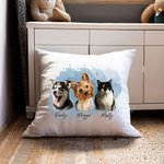 Personalized Pet Photo Throw Pillow Cover with Name Memorial Sympathy Gift for Cat Dog Lovers