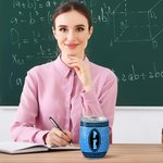 Henkilökohtainen Monivärinen värikynä Faux Glitter 12oz Wine Tumbler nimi Opettajan päivä arvostus lahja opettajalle