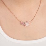 Personalized Birth Flower Honeycomb Pendant Necklace Dainty Bee Jewelry Birthday Anniversary Gift for Women