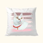 Personalized Pet Photo Throw Pillow Cover with Name Memorial Sympathy Gift for Cat Dog Lovers