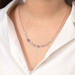 Collier de fleurs de naissance en émail 1-10 Croix de côté personnalisée Bijoux chrétiens Cadeau d'anniversaire de Noël pour les femmes