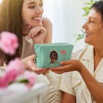 Personalized Cartoon Fashion Girl Birth Flower Makeup Bag with Name Birthday Bridal Shower Gift for Girls Women