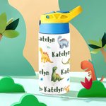 Personalised Watercolor Animal Series 12oz Kid Water Bottle with Name Birthday Christmas Gift for Girls Boys
