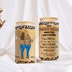 Verre en verre givré avec couvercle en bambou et paille Cadeau d'anniversaire pour les amis.